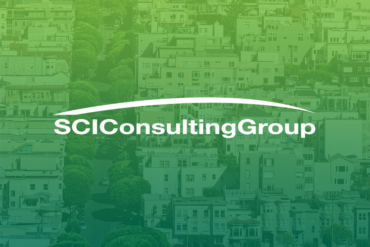 Sci Consulting Group White Logo On Green Gradient Background